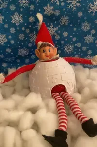 Rampe nissen sitter inne i en iglo